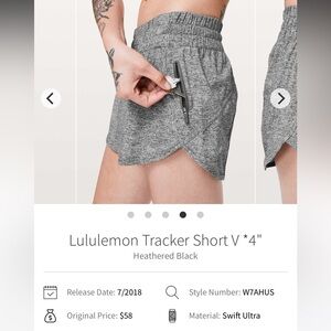 Lululemon Tracker Short V *4"